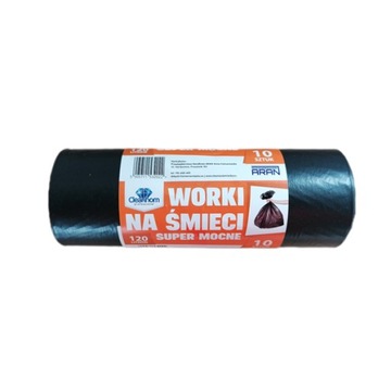 Worki na śmieci odpady Cleanhom 120l LDPE 10 sztuk SUPER MOCNE WYTRZYMAŁE