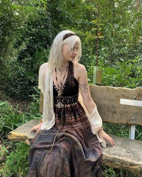 spódnica Women Vintage Midi Skirt Y2K Fairycore Bo