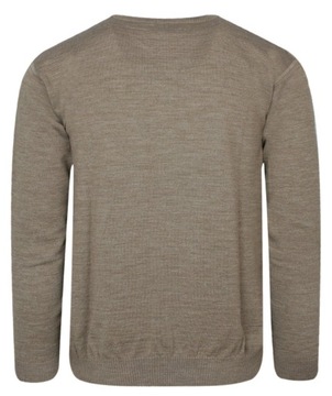 Бежевый свитер с v-образным вырезом MAX SHELDON XXL