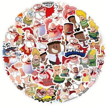 NAKLEJKI KAPITAN MAJTAS WLEPY STICKER MIX WODOODPORNE 55 szt