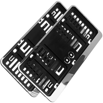 Ramki pod małe tablice 305x114mm Srebrny połysk