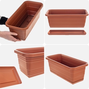 БАЛКОННЫЙ ЦВЕТОЧНЫЙ ГОРШОК КОРОБКА ЦВЕТОЧНЫЙ ГОРШОК 40см + ПОДСТАВКА КИРПИЧ