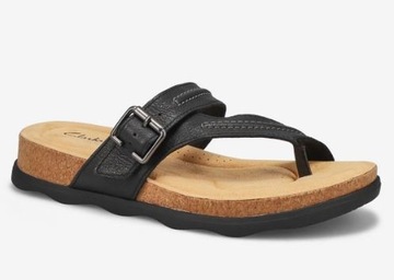 CLARKS JAPONKI DAMSKIE CZARNE SKÓRZANE 37 SS1A