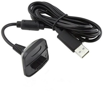 KABEL DO ŁADOWANIA KONTROLERA PADA PLAY CHARGE XBOX 360 CZARNY NOWY SPRAWNY