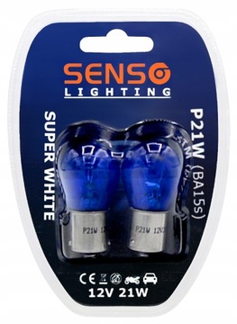 2x ŻARÓWKA SENSO P21W 12V SUPER WHITE XENON LOOK