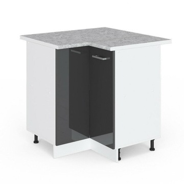 NAROŻNA SZAFKA DOLNA Z BLATEM 75.6CM ANTRACYT