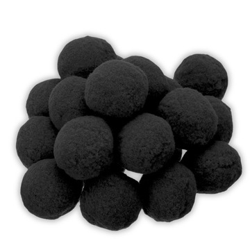 POMPONY POMPONIKI DEKORACYJNE CZARNE MIX 2cm 30 SZTUK
