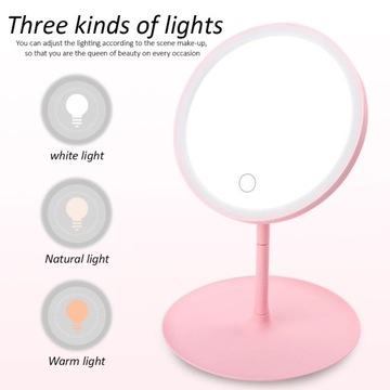 Lusterko do makijażu ze ściemniaczem światła LED 3