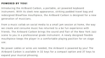 Airboard Carbon 32 мелодия 2,5 октавы, 32 клавиши + кейс Hohner