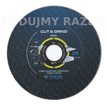 Tarcza Nozar CUT GRIND do cięcia pod kątem 125mm