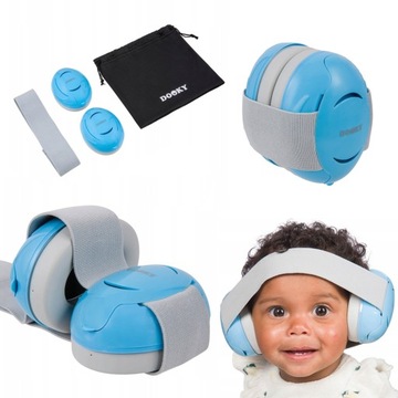 Słuchawki ochronne wygłuszające dla NIEMOWLĄT dzieci DOOKY Baby blue 0-3 l