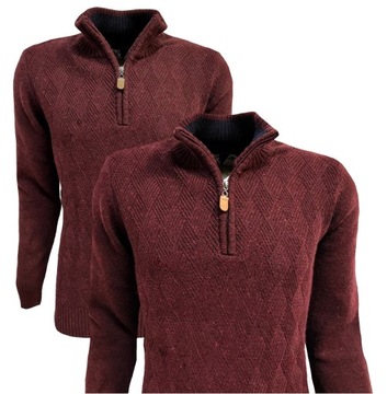SWETER MĘSKI KRÓTKI ZAMEK POD SZYJĘ L
