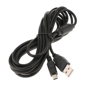 Kabel ładujący o długości 3 m. Przewód ładowarki USB 2.0 o długości 3 metrów. Przesyłanie danych do konsoli Sony PS3