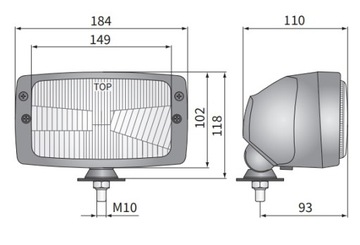 Фара H4 в корпусе WESEM (прямоугольная