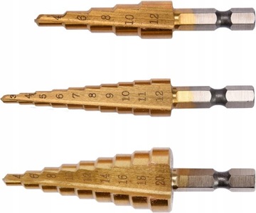 НАБОР СТУПЕНЧАТЫХ СВЕРЛ YATO, 3 ШТ. HSS КОНИЧЕСКИЕ 4241 YT-44731