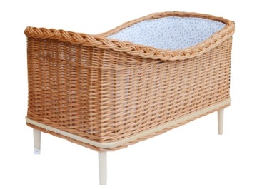 ŁÓŻECZKO WIKLINOWE D/LALEK NATURALNE ŁĄCZKA BIAŁA