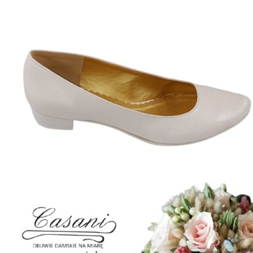 Casani Shoes 43 IVORY большие широкие свадебные балетки