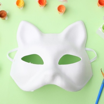 ПУСТАЯ МАСКА КОШКИ БЕЛАЯ БУМАГА МАСКИ CRAFT FACE COSPLAY FACE 5 ШТ.