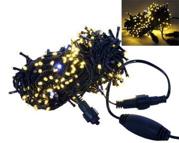Lampki Choinkowe 500LED Zewn CIEPŁE BIAŁE + FLASH