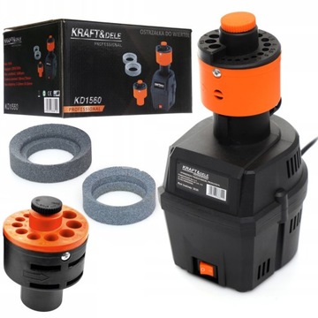 ТОЧИЛКА ДЛЯ ДРЕЛ KRAFT 95 Вт, 3–16 мм ПЕРЕХОДНИК 2 КАМНИ 2 ГОЛОВКИ KD1560