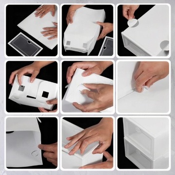 10 x КОРОБКА-ОРГАНИЗАТОР ДЛЯ ОБУВИ С ОТКРЫТКАМИ НАБОР КОРОБОК ДЛЯ ГАРДЕРОБА