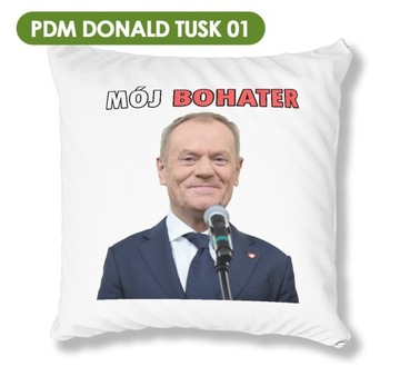 PODUSZKA BIAŁA PDM DONALD TUSK 05 IDEALNY PREZENT