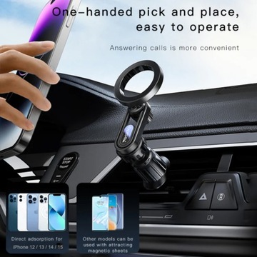 Магнитный держатель для автомобиля с решеткой, ПОВОРОТНЫЙ, с MagSafe - iPhone