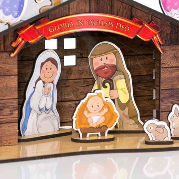 Деревянный РОЖДЕСТВЕНСКИЙ вертеп - 53 элемента