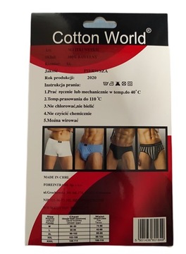 5x Slipy Majtki Męskie COTTON WORLD rozmiar XL