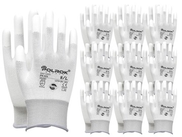 PRECYZYJNE RĘKAWICE RĘKAWICZKI ROBOCZE 10PAR NA MAGAZYN PRODUKCJĘ OGRÓD 8/L