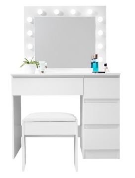 TOALETKA kosmetyczna LUSTRO OŚWIETLENIE 12 LED TABORET
