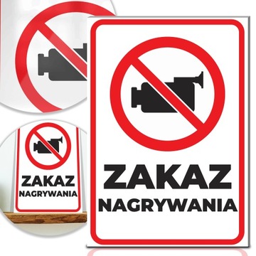 TABLICZKA 30,5x21,4 ZAKAZ NAGRYWANIA Dużo WZORÓW