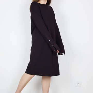 bordowa fiolet prosta minimalizm sukienka COS 38 M