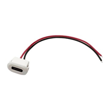 Złącze typu C, żeńskie, gniazdo wtykowe ładowarki USB C, 2P, bezpośrednie, białe