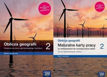 2x OBLICZA GEOGRAFII 2 PODRĘCZNIK + KARTY PRACY ZR