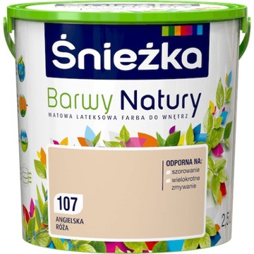 Śnieżka Barwy Natury Lateksowa Farba angielska róża 107 2,5L