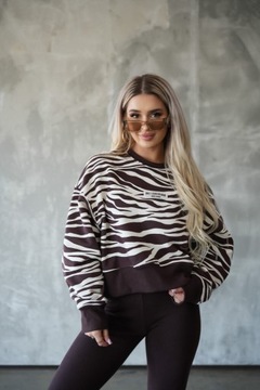 Bluza damska Brandenburg BG Fantasy zebra brąz-wanilia M