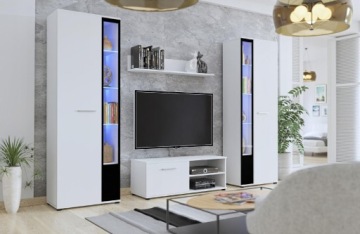 Навесной шкаф, Комод RTV, Шкаф-витрина, Гардероб Cube XL, Дуб