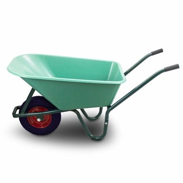 Садовая/строительная тачка одноколесная PU 100л 250кг чаша из ПВХ черные колеса