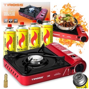 KUCHENKA TURYSTYCZNA GAZOWA POLOWA PRZENOŚNA TIROSS TS-262 4x KARTUSZ
