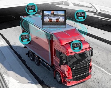 Комплект монитора 4 AHD-камеры для комбайна Тира, трактора, реверсивного экскаватора ODRA