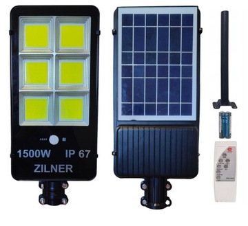 Lampa uliczna 1500 W 5400 lm zasilanie solarne