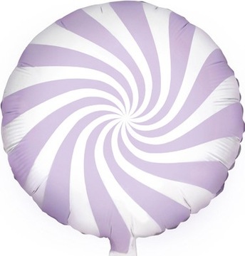 BALON FOLIOWY CUKIEREK SPIRALA LIZAK LILIOWY FIOLET PASTELOWY ROCZEK 35 CM