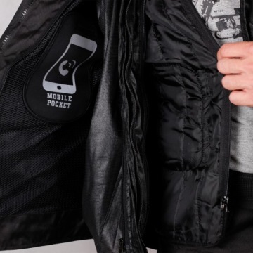 Куртка туристическая текстильная HUSAR ADVENTURE, черная, 3-слойная