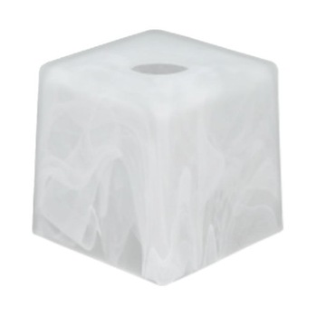 KLOSZ SZKLANY BIAŁY ALABASTER KWADRAT 8X8