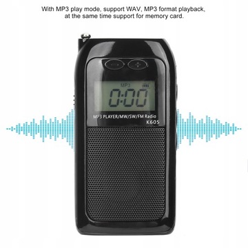 K-605 Мини MP3-плеер FM/SW/MW цифровой