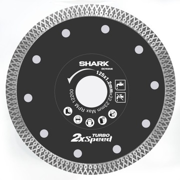 Алмазный диск для резки керамогранита 125 мм Turbo Speed ​​Shark