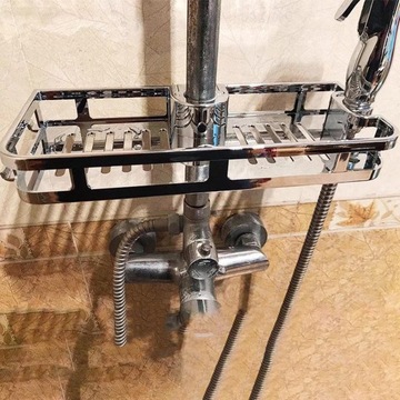 Полка для душа Установите полку для слива на душевую штангу шириной 25 мм.