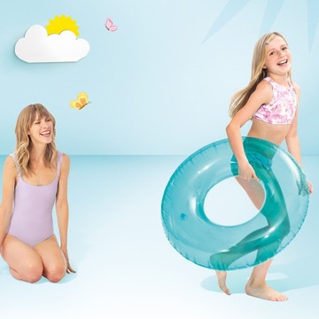 TRANSPARENTNE KOŁO DO PŁYWANIA INTEX 76 CM 2 KOLORY 59260