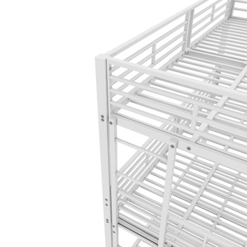 ŁÓŻKO METALOWE PIĘTROWE TRZYOSOBOWE 90*200 CM BEZ MATERACA BIAŁE